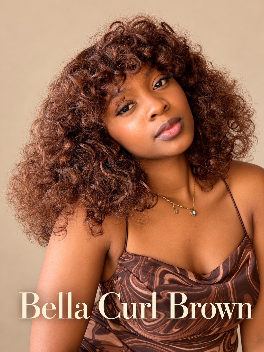 Bella Curl Brown — Perruque 100 % cheveux humains | 18 pouces